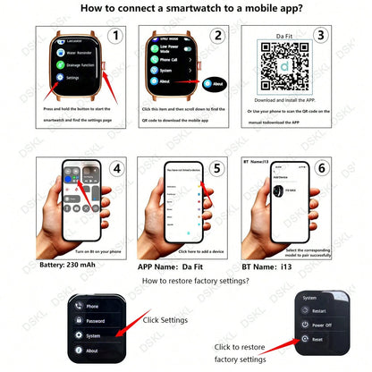 Waterproof Smart Watch, Wireless Call/Dial, Multiple Sports Modes, Incoming Call Alert And Rejection, SMS Notification, Customizable Wallpaper, Compatible With Smartphone/Android System