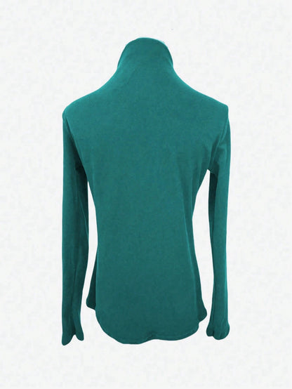 Women's Thicken Fleece Turtleneck Thermal Undershirt, Stylish Splice Rib Knit Design