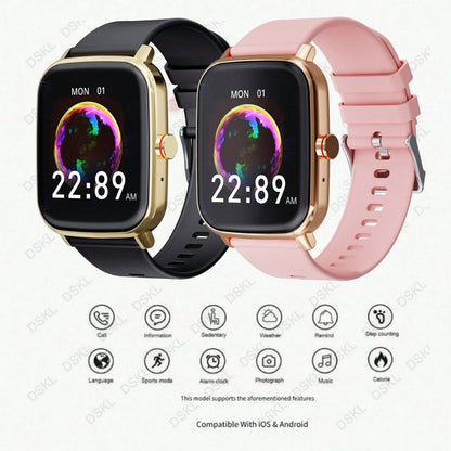 Waterproof Smart Watch, Wireless Call/Dial, Multiple Sports Modes, Incoming Call Alert And Rejection, SMS Notification, Customizable Wallpaper, Compatible With Smartphone/Android System