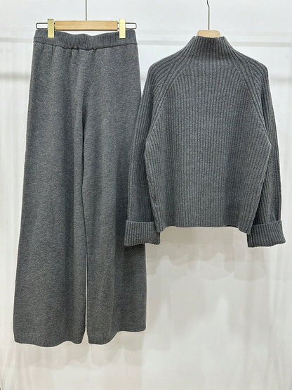 Women's Winter Casual Elegant Lounge Knit Sweater Set