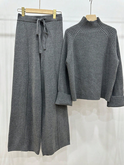 Women's Winter Casual Elegant Lounge Knit Sweater Set