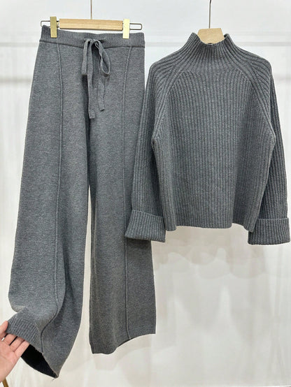 Women's Winter Casual Elegant Lounge Knit Sweater Set