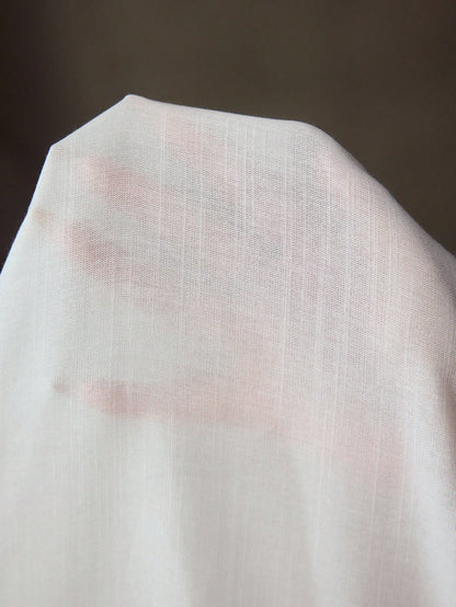 Premium Women's Perforated Embroidered Pleated Cotton Linen Blouse